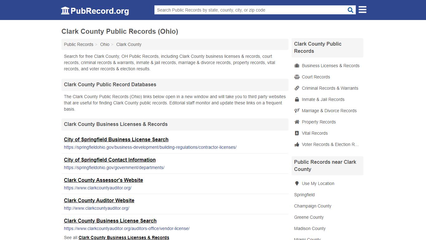 Free Clark County Public Records (Ohio Public Records)